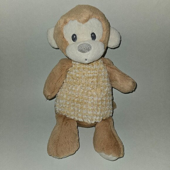 Aurora Baby Tan Brown Monkey Lovey Plush Stuffed Animal Baby Toy Sewn Eyes 2018